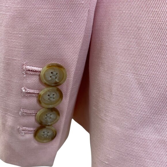 Loft Womens Linen Blend Blazer Single-Button Closure Notch Lapel Sz 14 - Picture 7 of 9